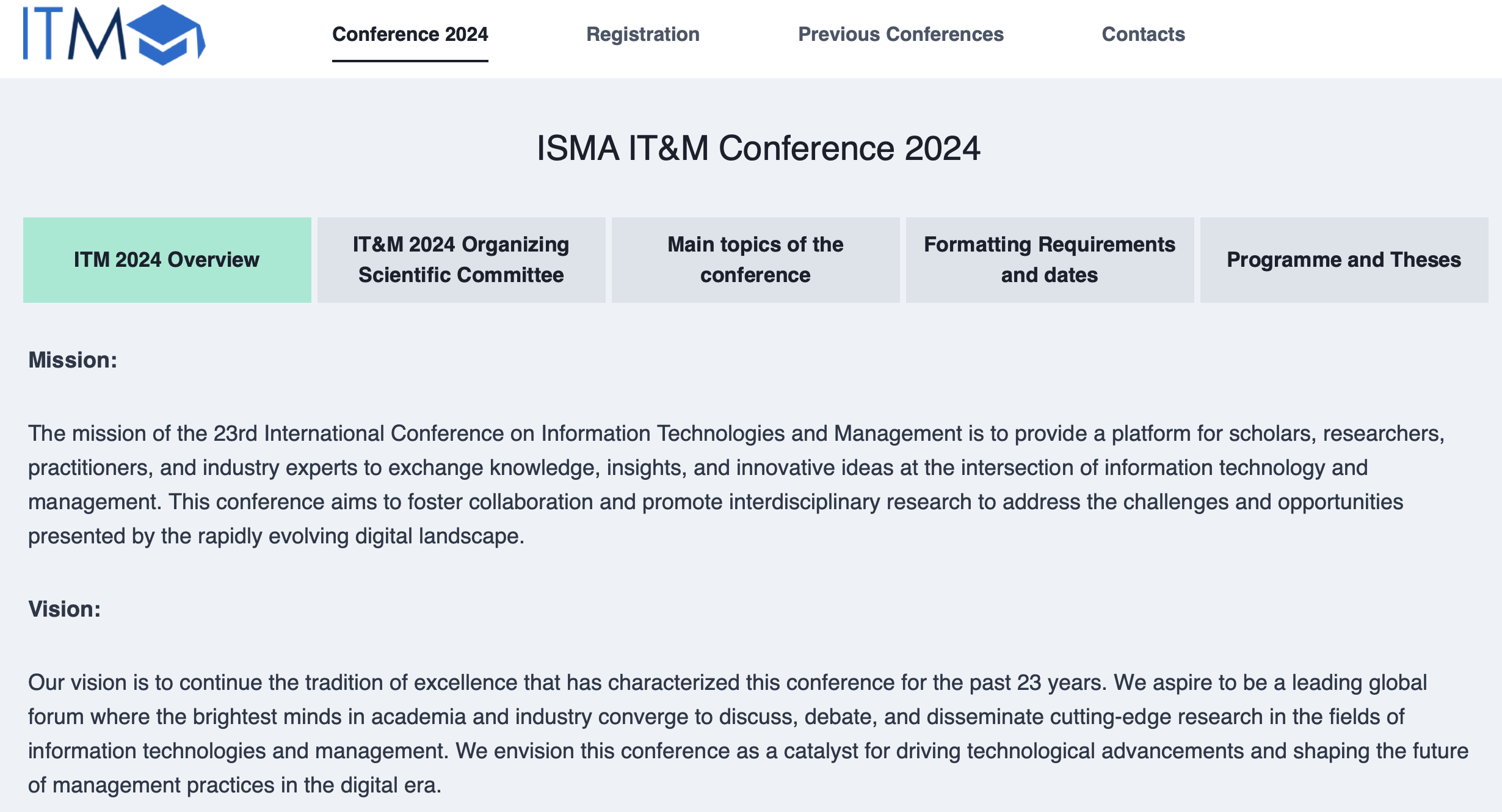 The 23rd INTERNATIONAL SCIENTIFIC CONFERENCE INFORMATION TECHNOLOGIES AND MANAGEMENT 2024